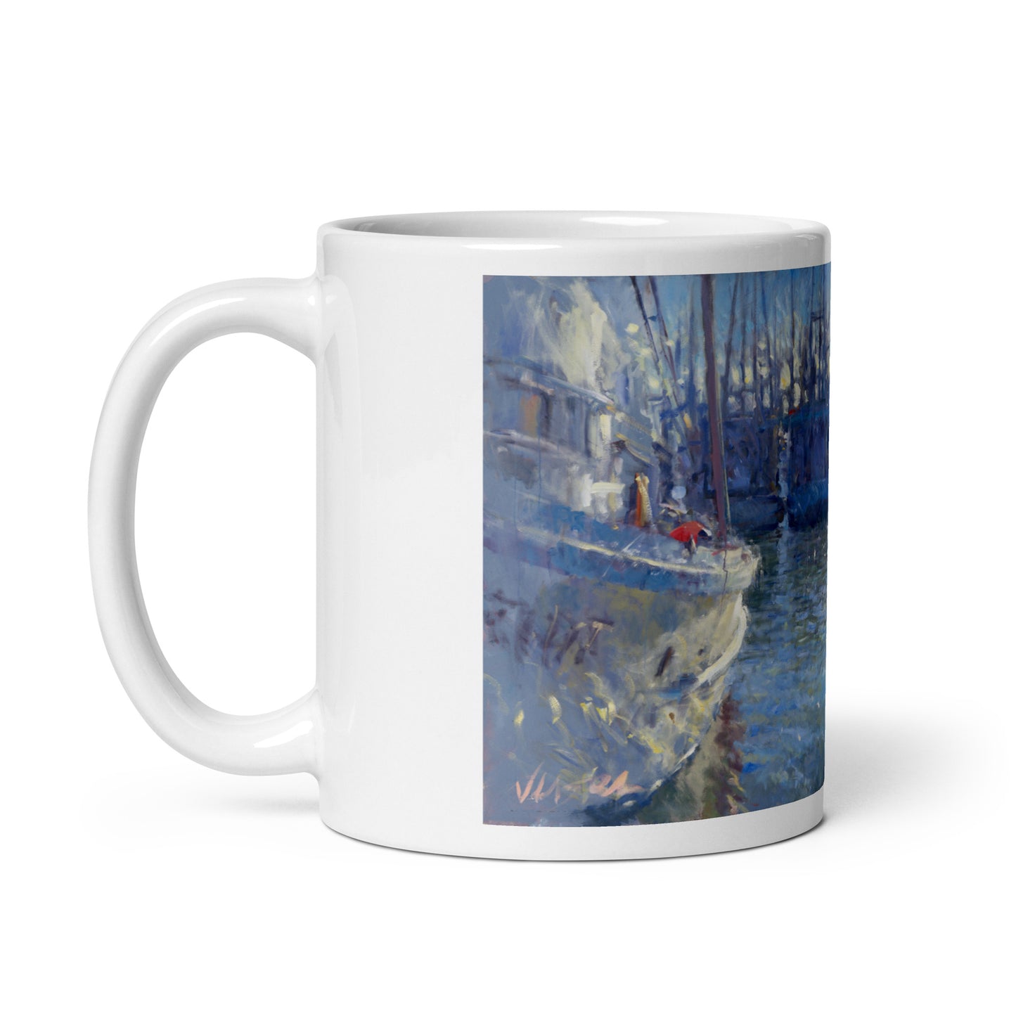 White glossy mug
