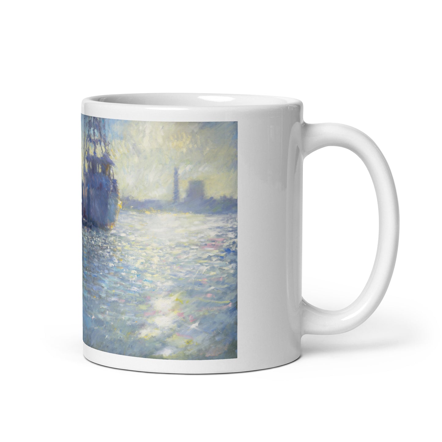 White glossy mug