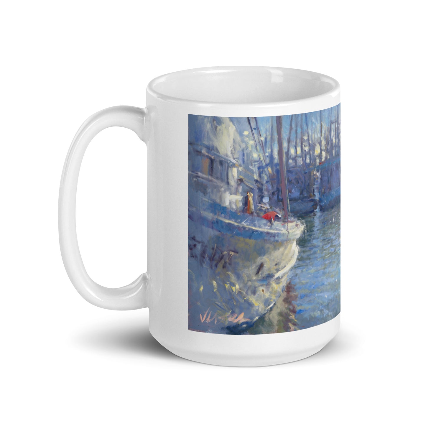 White glossy mug