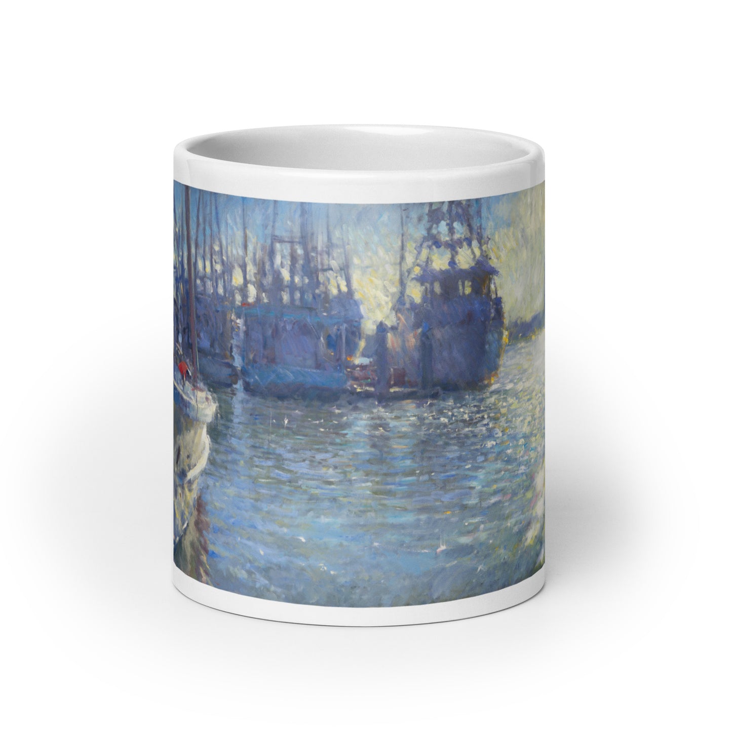 White glossy mug