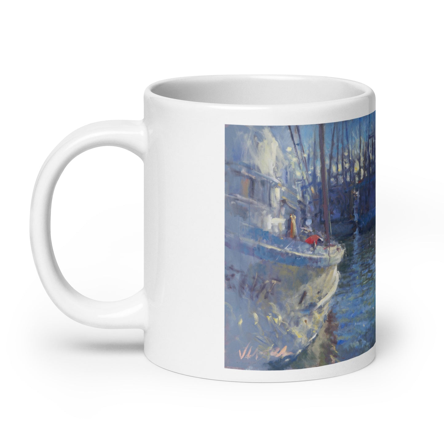White glossy mug