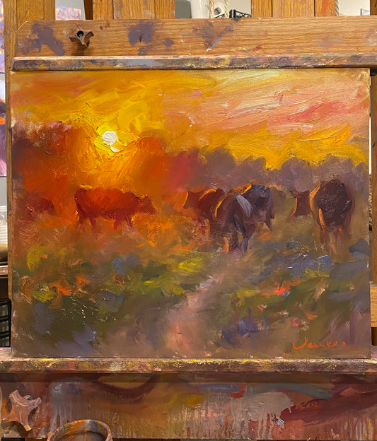 Herd at Sunset